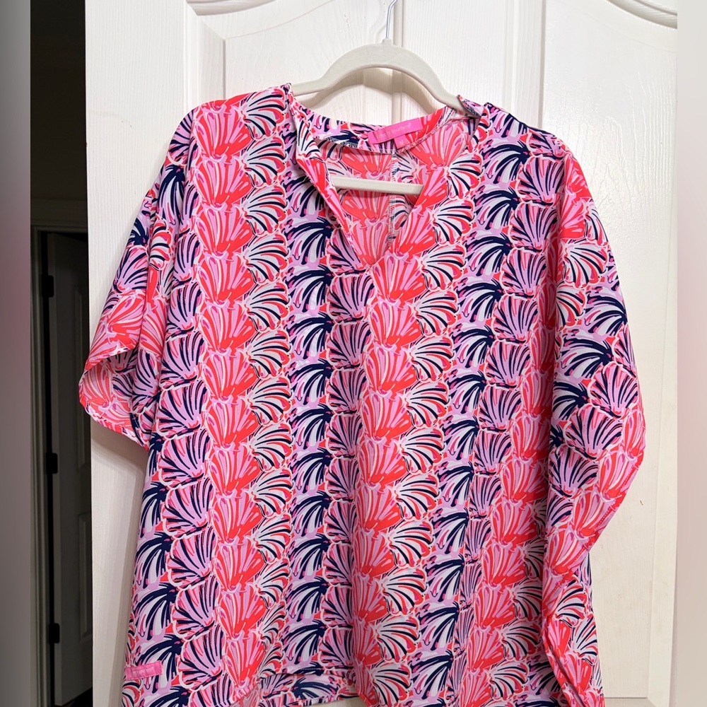 Simply Southern Pink & Navy Shell-Print Top